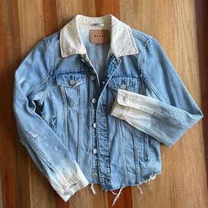 NWT Blank NYC bleached light washed denim jacket distressed and bleached denim